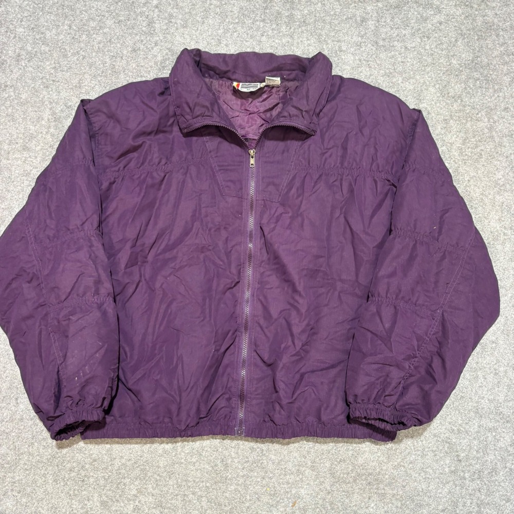 Vintage EVR Purple Windbreaker Jacket Full Zip Lightweight XL Retro 90s 10601